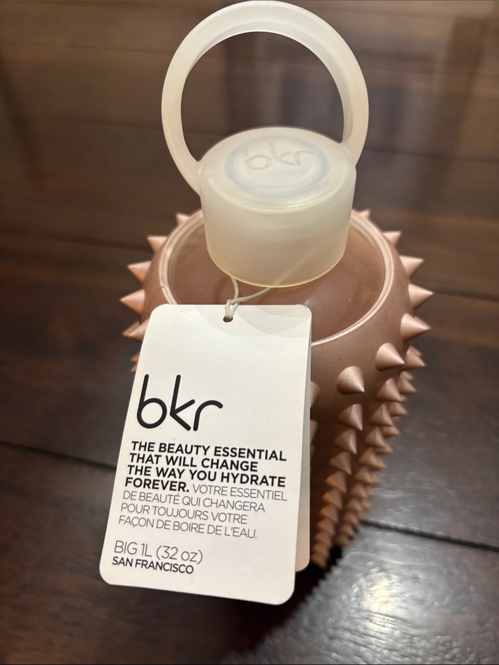 bkr Rose Gold Spiked Bottle with Frosted Loop Cap